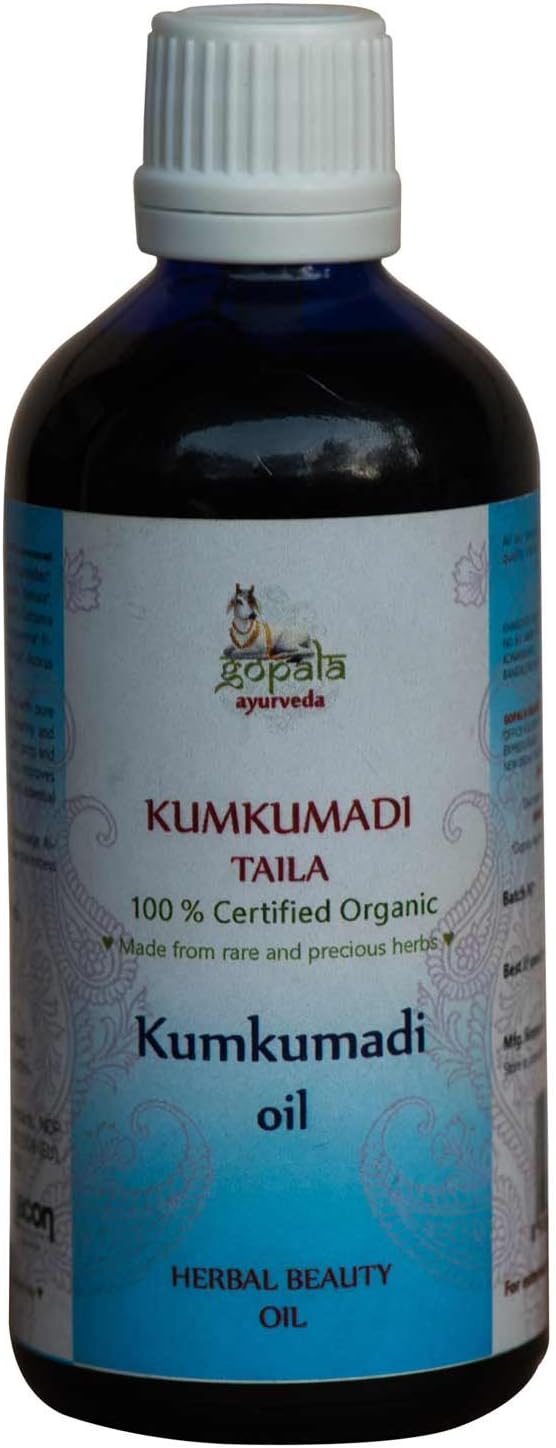 Organic Kumkumadi (Saffron) Taila Oil Herbal Beauty Oil Pimples Acne Dark Spots Skin Cracks