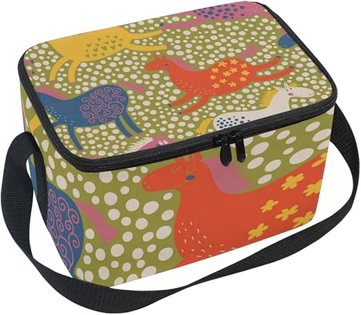 Lunch Bag Happy Cartoon Pony Horse Cooler For Picnic Shoulder Strap Lunchbox Amazon Ca Home Kitchen