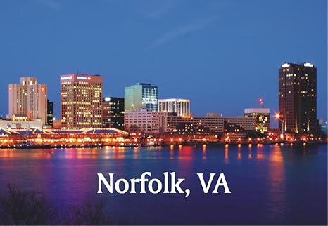 Amazon Com Norfolk Virginia City Skyline Waterfront Va Souvenir Magnet 2 X 3 Fridge Magnet Kitchen Dining