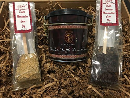 Chocolate Truffle Dessert Cocoa (8oz) – a gourmet hot cocoa with 2 chocolate dipped marshmellows – Double Chocolate Dip and S’More Dip