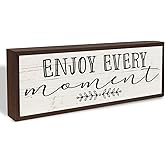 Inspirational Wood Decors, Enjoy Every Moment Sign, Decorative Wooden Wall Plaque, Wall Decor Art, Home Decor for Living Room, Housewarming Gift 9.5x3.1x1 inches