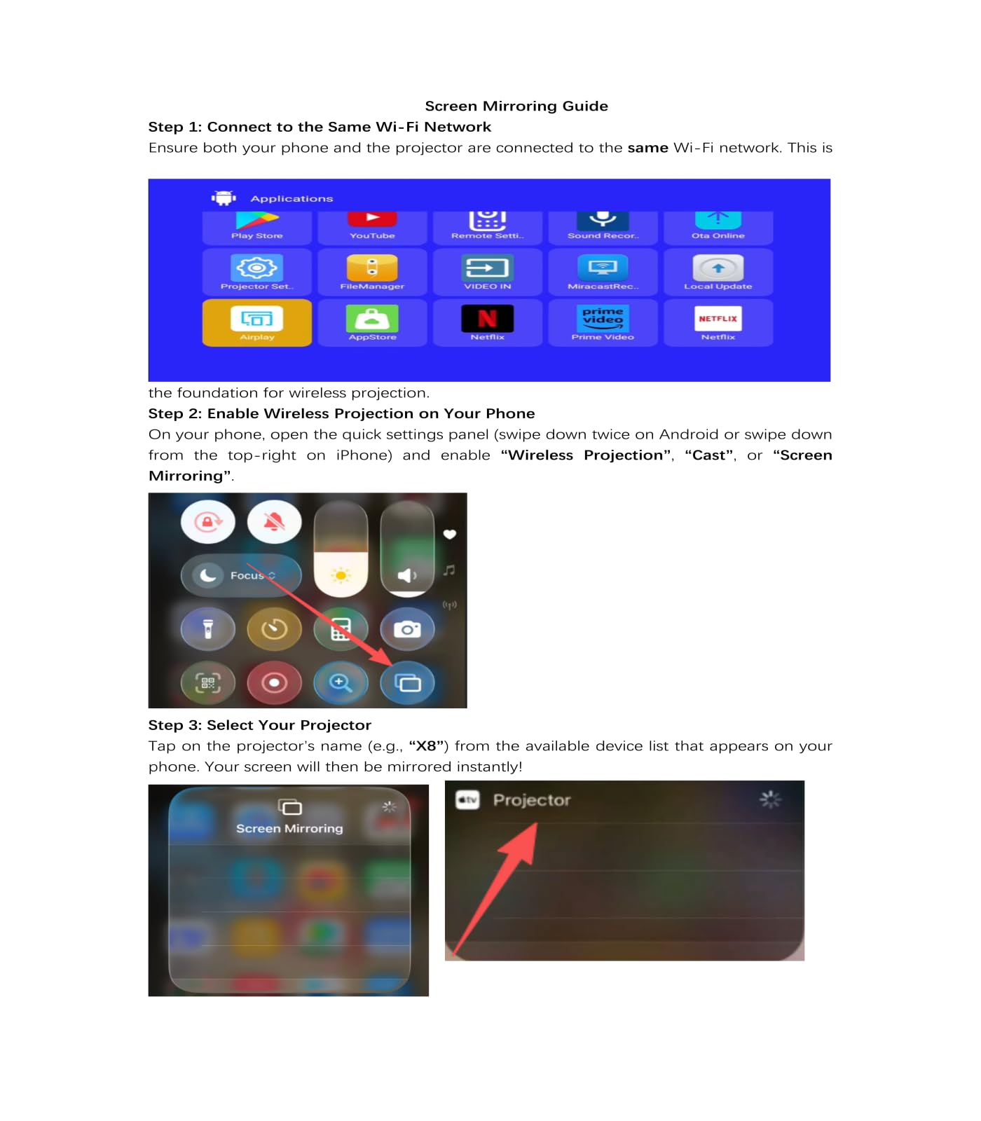 LJYT mini projector, 1080P Portable Projector, Support 4K，WiFi 6, Android 11 ,200 ANSI Lumens, Auto Keystone, Bluetooth 5.4, 210° Rotation, Compatible with TV Stick/HDMI/USB/Smartphone (White)