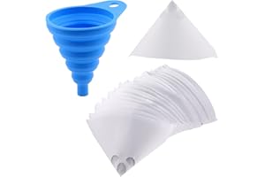 Swpeet 101Pcs Paint Filter Paint Cones Assortment Kit and 1 Pcs Silicone Funnel with Hook, 100 Micron Paint Filter with Fine 