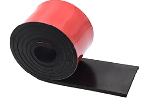 TEKDOE 1/4 Inch Thick Neoprene Rubber Strips and Solid Rubber Rolls, Sheet for DIY Gasket, Warehouse, Pads, Seals, Weather Stripping, Flooring (3 Inch Wide, 5 Feet Long) with Adhesive Backing