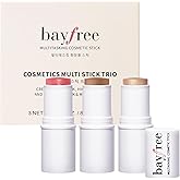 bayfree 3 PCS Makeup Cream Contour Stick Set, Highlighter Stick & Bronzer Stick & Blush Stick, Long Lasting, Natural Face Contour, Dewy & Matte Finish, Multi Stick Trio for All Skin