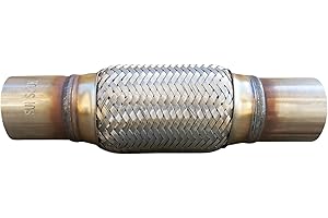 SUISFLXGRO Exhaust Flex Pipe 2"X6"/10" Universal Type 100% Stainless Steel For Heavy Duty and Cars