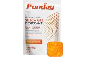 1.2LB Fonday Premium Moisture Indicating Silica Gel Desiccant Orange to Green Rechargeable Industry Standard Bead Size 3 to 5