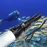 Goldenguy 1200LM Cree Xml-L2 Scuba Dive Diving LED Flashlight Torch 100m Underwater Waterproof Submarine Light Fishing Handheld Torch(without Battery)