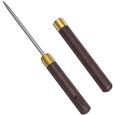 Heavy Duty Ice Pick with Safety Cover - Stainless Steel Wood Handle Ice Chipper for Breaking Ice in Freezer, Kitchen &amp; Bartending - Also for Fishing &amp; Crafts (9 Inch)