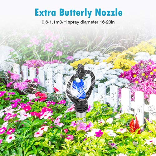 VERKB Garden Sprinkler Automatic for Lawn Water, 360 Degree Rotating Sprinkler with a Large Area of Coverage Adjustable, Weighted Gardening Watering System and Extra Butterfly Nozzle - Thumbnail 4