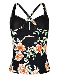 Hilor Women's Tankini Tops Shirred Tummy Control