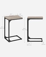 VASAGLE C-Shaped Side Table with Metal Frame Heather Greige Black LET350B02 view 6