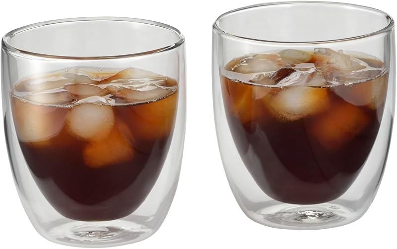 Kult doppelwandige Cappuccino Gläser Set 2-teilig, doppelwandige Gläser 250ml, Schwebeeffekt, Thermogläser, hitzebeständiges Teeglas, Kaffeeglas