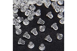 Mazoliy Earring Backs 200pcs Clear Plastic Rubber Bullet Clutch Stopper Replacement for Fish Hook Earring Studs Hoops