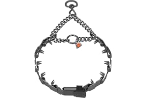 HERM SPRENGER Herm. Sprenger NeckTech Sport Prong Dog Training Collar with Quick Release Snap and Swivel, Anti Pull Training Pinch Collar, Stainless Steel Black Matte (23" Neck Size; 24-25" Chain Length)