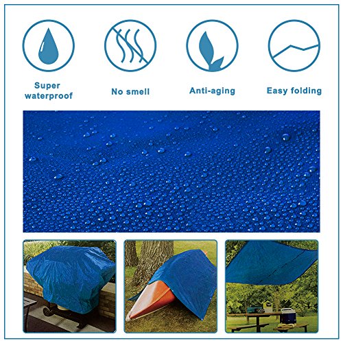 Hanjet Lightweight Outdoor Tarp 8 x 10 5 Mil Multipurpose Waterproof