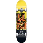 Blind Skateboards OG Stacked Black/Yellow Mid Complete Skateboards First Push w/Soft Wheels - 7.5" x 31.1"