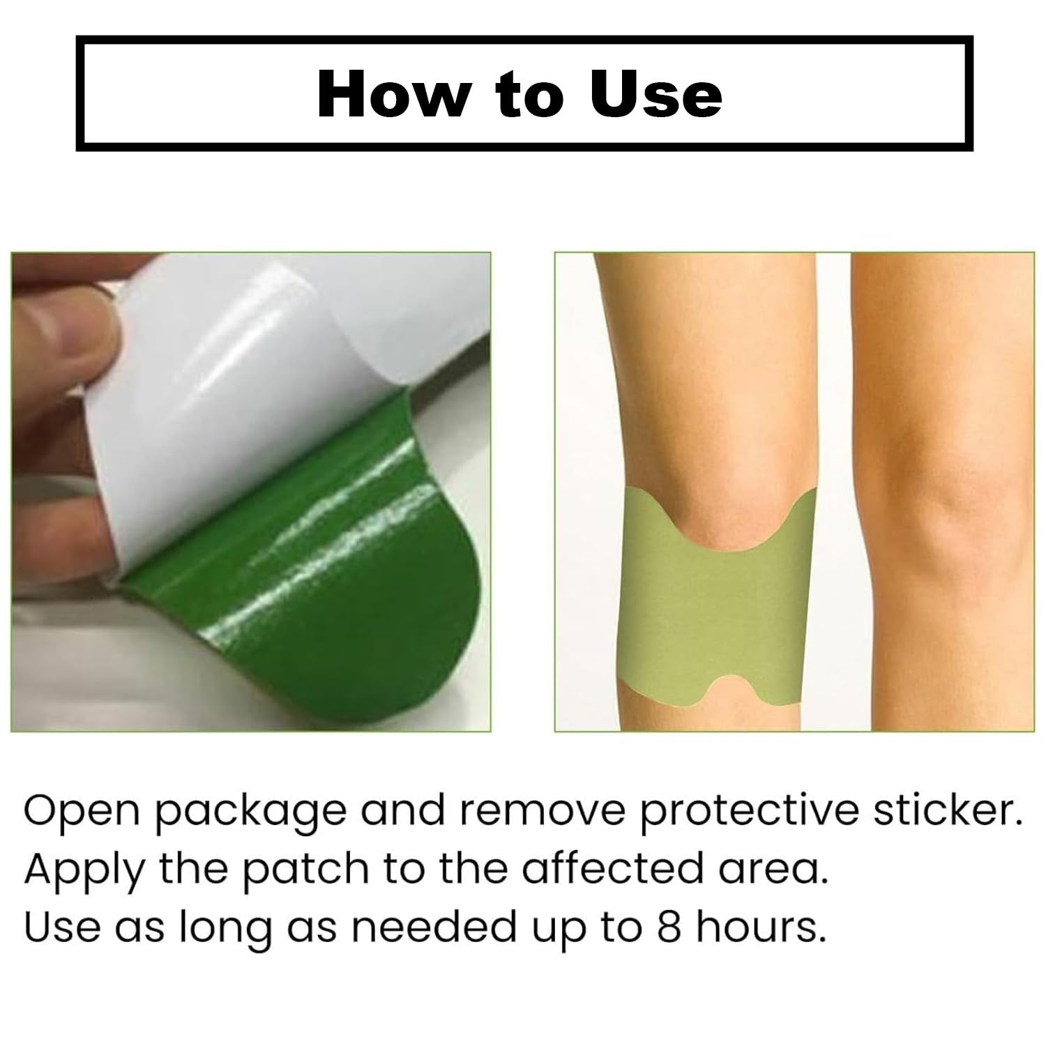 Kniepflaster Gegen Arthrose, Herbal Knee Patch für Knie, Nacken & Rücken Wohltuende Unterstützung bei Gelenksteifheit & Muskelbeschwerden (60 Stück) 8