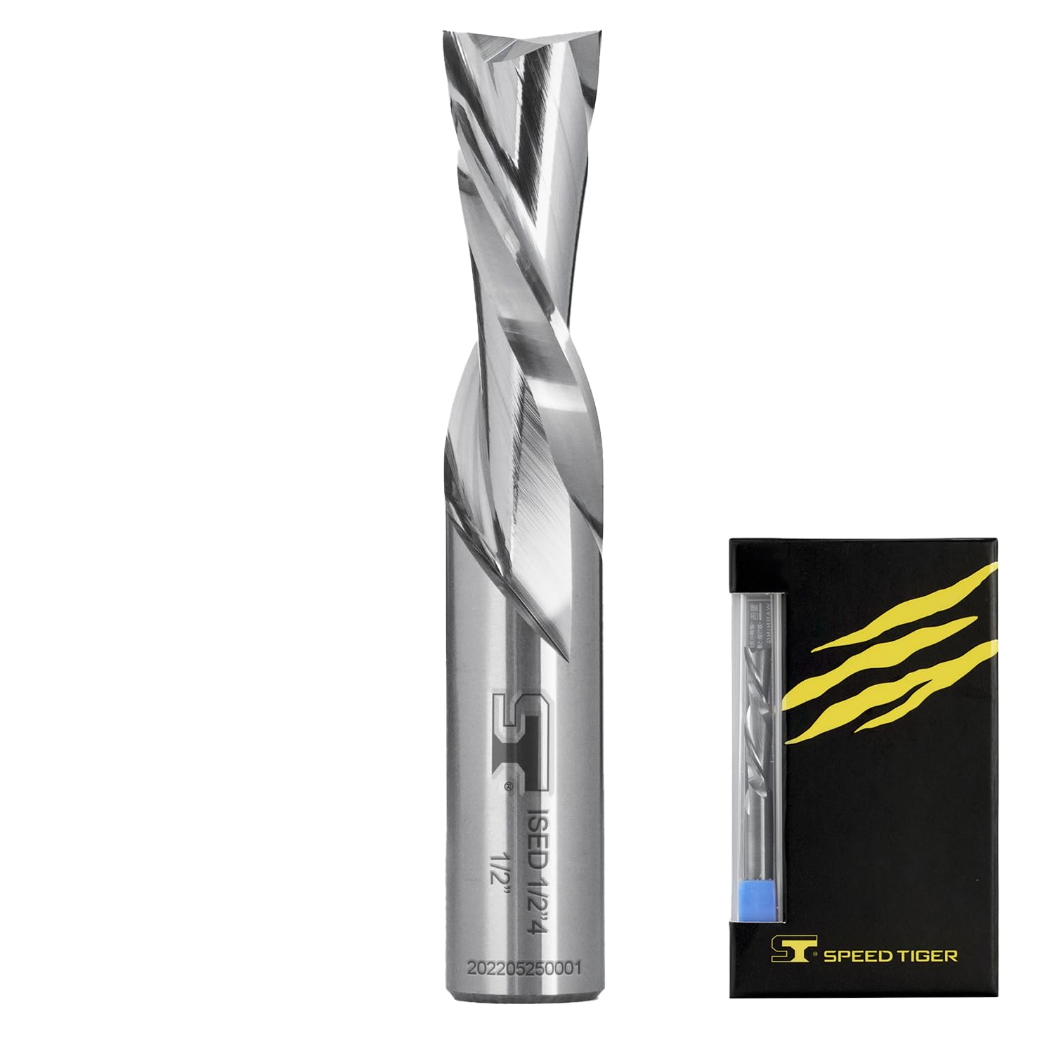 SPEED TIGER Carbide Spiral Router Bits Down Cut - ISED1/8” Diameter, 1/2” Cutting Length, 2"OVL (5 Pieces, 1/8") - for Wood, Oak, MDF, Aluminum – Drill Bits Sets for DIYers & Professionals