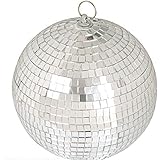 Big Mo's Toys Mirror Ball - Silver Hanging Disco Ball Party Decoration Accessories for 70s Parties