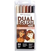 Tombow 56236 Dual Brush Pen Art Markers, Portrait, 6-Pack. Blendable, Brush and Fine Tip Markers