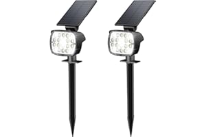 Kaxiida Solar Lights Outdoor Waterproof - 2025 Upgrade 3 Level Ultra Bright Spot Lights Uplights, LED Landscape Spotlight for Tree, Pathway, Wall, Adjustable Solar Panel Auto On/Off