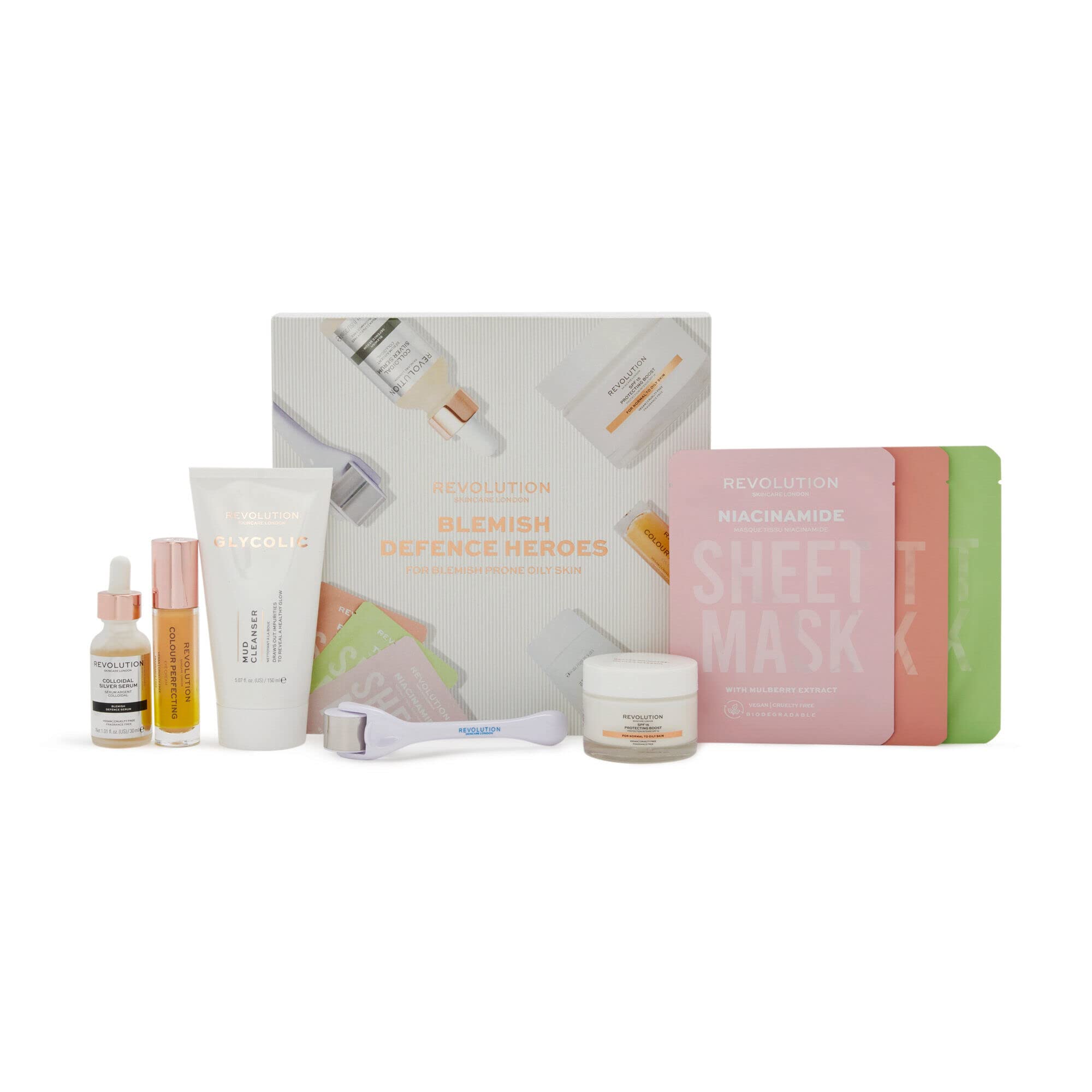 Revolution Skincare London, Blemish Defence Heroes Set, For Blemish Prone Skin, 6pcs, 840g