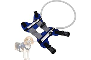 Blind Dog Harness, Blind Dog Vest with Protective Neck Ring, Assistive Guidance Device for Pets Suitable for Dogs with Eye In