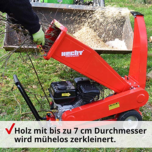 Hecht Benzin Häcksler mit kraftvollen 7,0 PS 4-Takt Motor und 208 ccm - ideal für dickes und sperriges Holz/Ãste â Mit moderner und brandneuster Technik â Häcksler Benzin (Häcksler Benzin Rot) – Bild 5