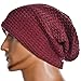 Unisex Slouchy Winter Hats Knitted Beanie Caps Men Women Soft Warm Ski Hat (Wine Red)