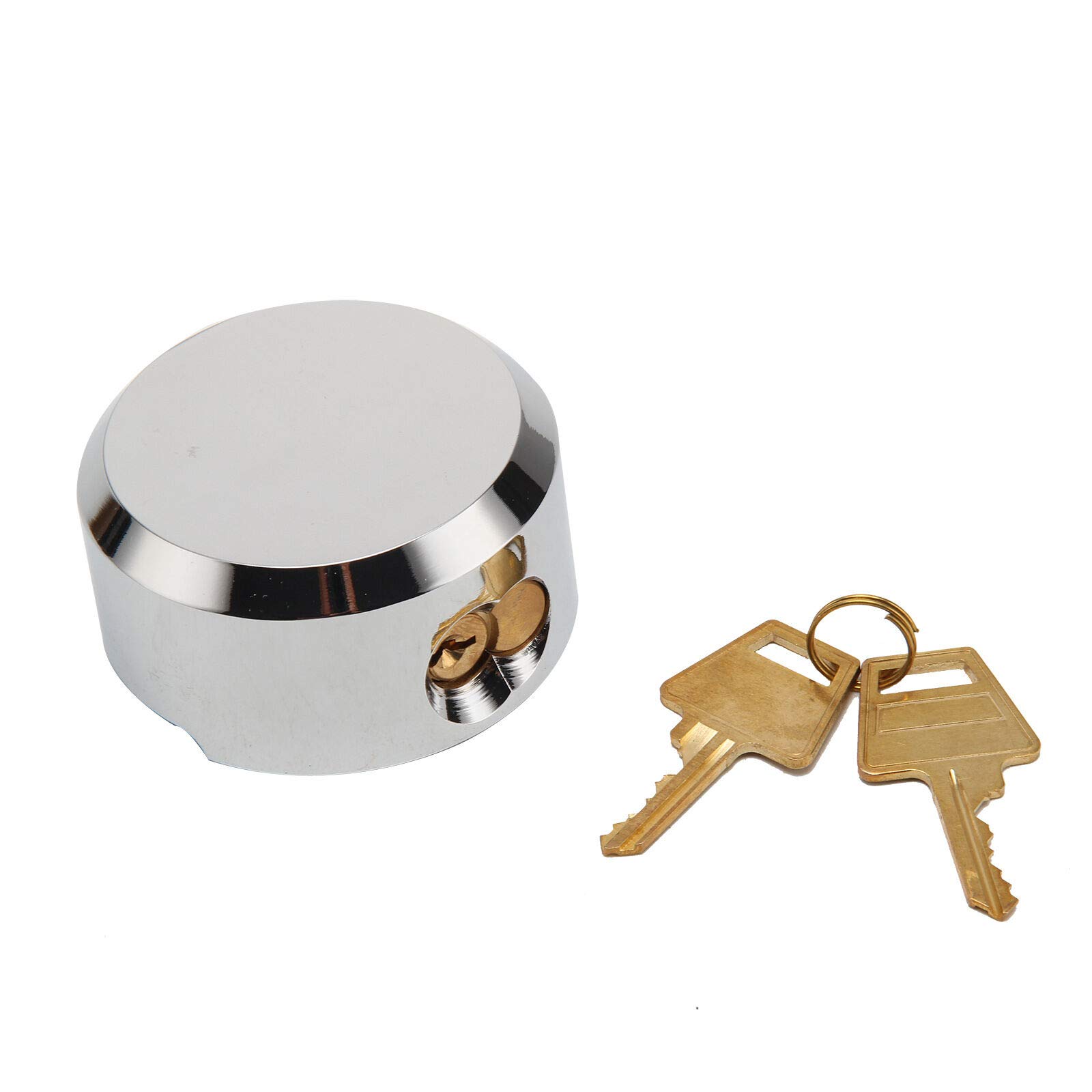 Baceyong Identical key rekeyable shackle trailer hidden lock, concealed solid steel 73mm heavy duty round padlock van replacement door lock
