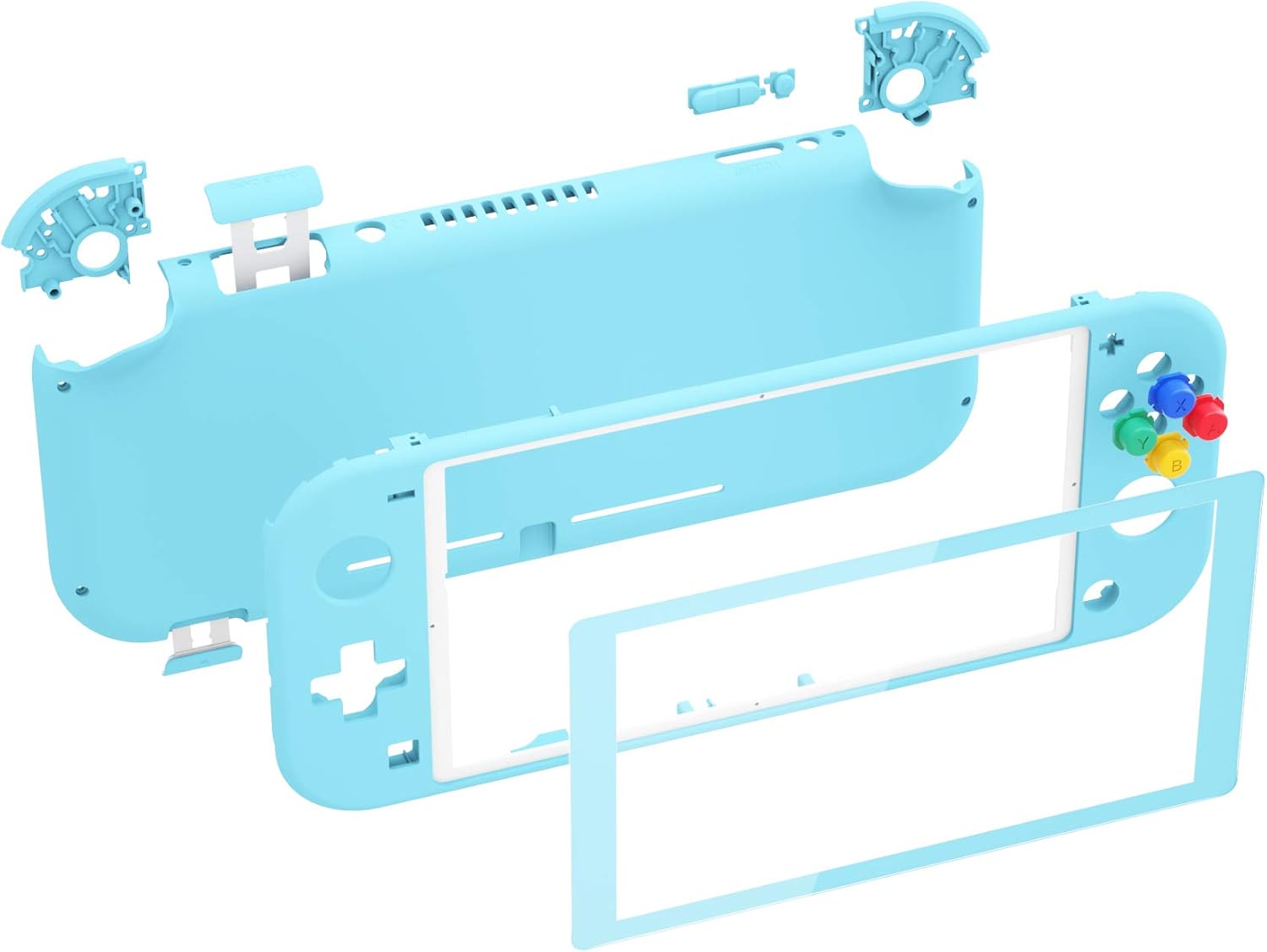 eXtremeRate Soft Touch Heaven Blue DIY Replacement Shell for Nintendo Switch Lite, NSL Handheld Controller Housing w/Screen Protector, Custom Case Cover for Nintendo Switch Lite: Computers & Accessories