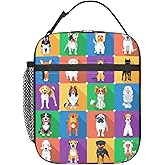 Echoserein Colorful Dog Fun Lunch Bag Insulated Lunch Box Reusable Lunchbox Waterproof Portable Lunch Tote For Women Men Girls Boys