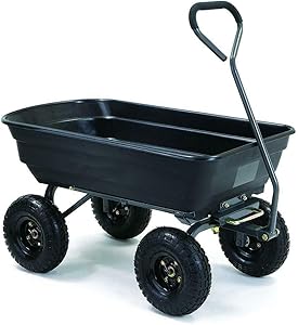 Heavy Duty Gorilla Cart Dump Wagon Wheelbarrow Garden Yard Pneumatic Tires Steel