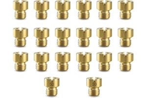 QUANEGUZY 1/4-32 50-59 Sizes Gas Main Jets Assortment Kit Fit for Holley Carburetors (20pcs: 2pcs/Size)