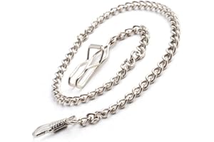 BOSHIYA Clip Pocket Watch Chain for Men Vintage Metal Alloy Albert Vest Chain 14.9 Inch Pocket Watch Chains Link