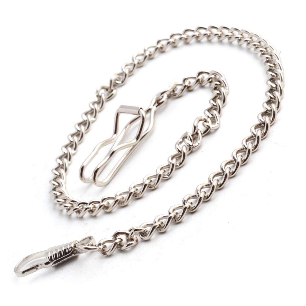 BOSHIYA Clip Pocket Watch Chain for Men Vintage Metal Alloy Albert Vest Chain 14.9 Inch Pocket Watch Chains Link