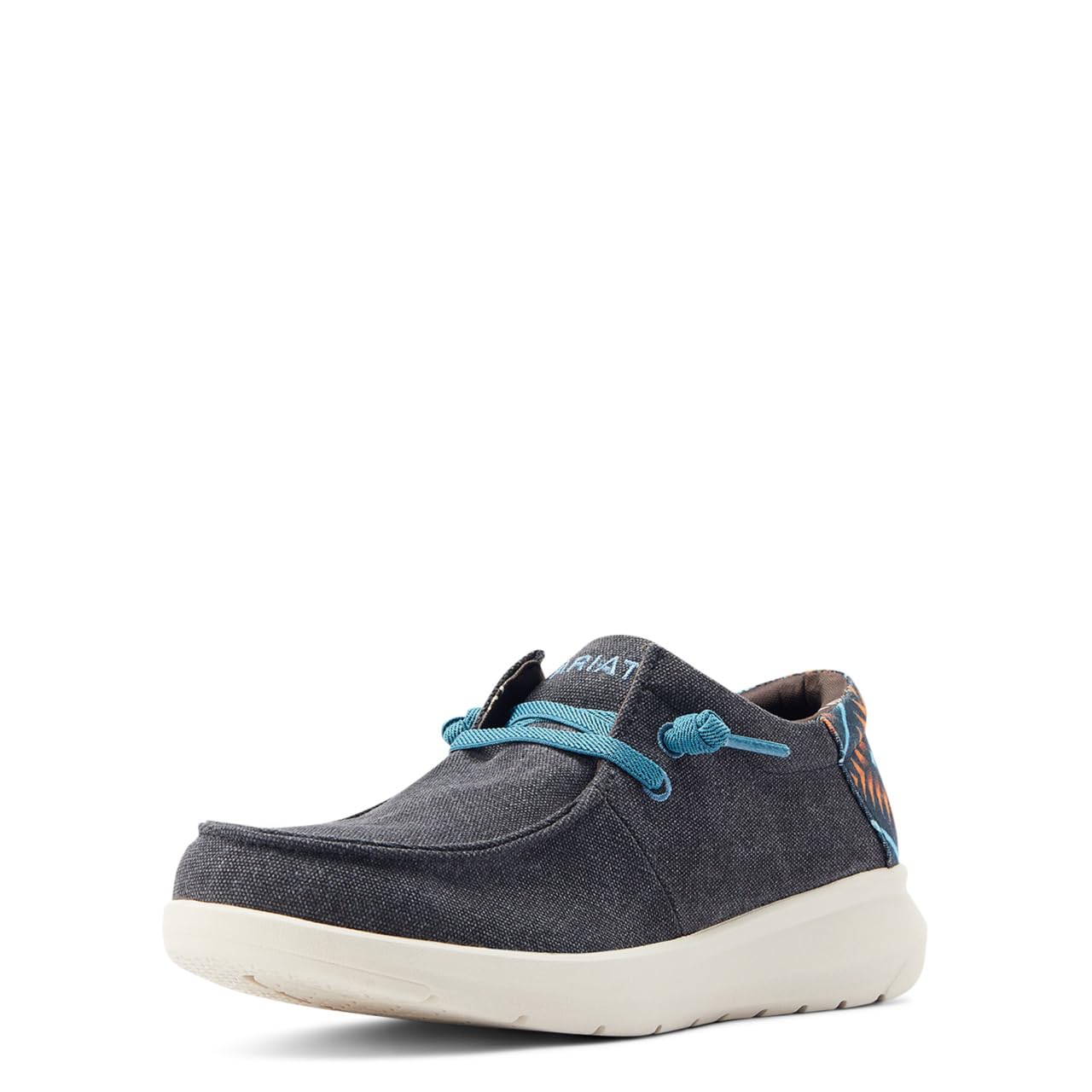 ARIAT Mens Hilo 2.0 Stretch Charcoal Blue/Blue Aztec 7 Wide Image