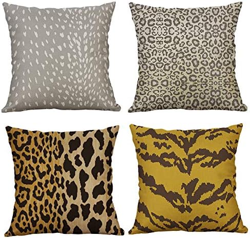 HANGOOD Geometric Cushion Covers 18x18 Cotton Linen Throw Pillow Covers 45cm x 45cm