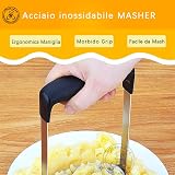 Starchef Stainless Steel Masher Ricer with Soft Handle Black view 4