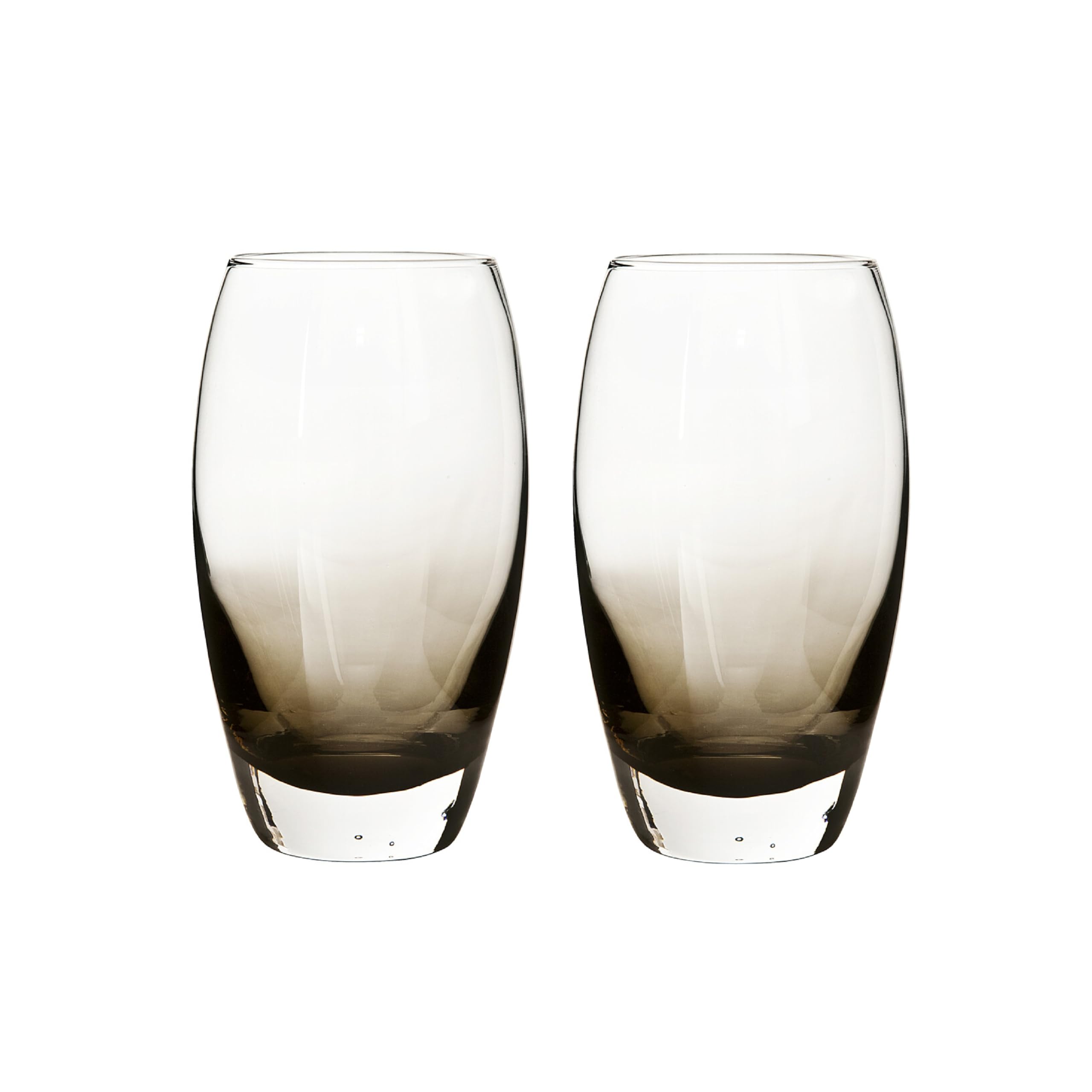Denby - Halo Smoked Grey Large Tumblers Set of 2 - 540ml Hand Blown Hand Finished Juice, Water Glasses - Dishwasher Safe - Stemless Wine Cocktail Glasses — image 1