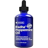 Radha Beauty Peppermint Essential Oil 4 oz - 100% Pure & Therapeutic Grade, Steam Distilled for Aromatherapy, Fresh Minty Sce