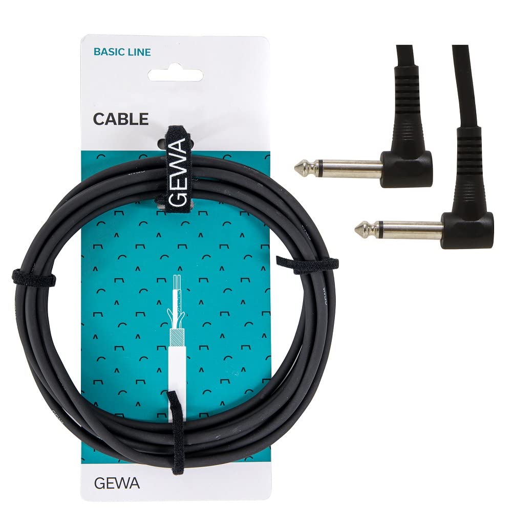 GEWA Alpha Audio 190355 Basic Line Patchkabel (0,6 m, Winkelklinke Mono auf Winkelklinke Mono)