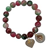 Heavens Tvcz Healing Bracelets for Women Spiritual Positive Sayings Thai Handmade Crystal Beaded Ornaments Chakra Bracelet with Pendant Jade Heart and Coin Lucky Happy Mood Bracelet
