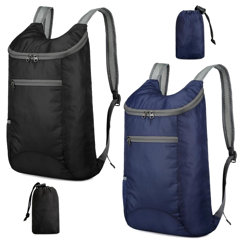 Feibmir 2 Pack Ultralight Foldable Backpacks Hiking Backpacks Water Repellent Foldable Backpacks for Men Women Kids Travel Camping Outdoor Climbing Cycling Hiking