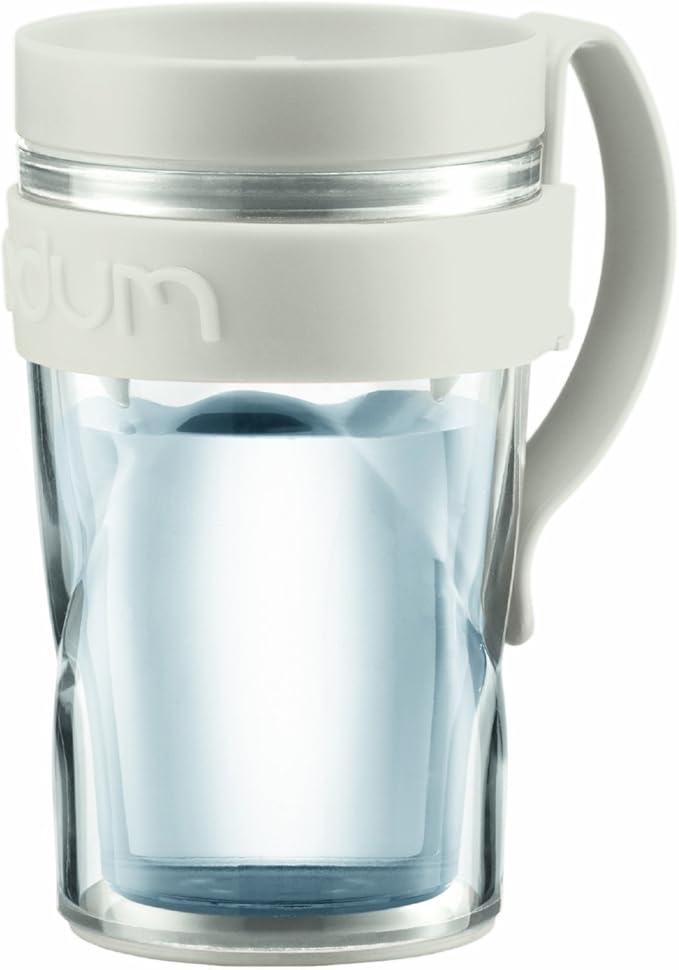 BODUM 0.25 Litre/ 8 oz Travel Mug with Free Hang Strap, Off White
