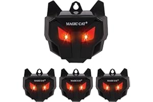 NINONLY MAGIC CAT Solar Animal Repellent, Wild Animal Predator Red Eyes LED Blinking Lights, Waterproof Nocturnal Animal Repeller to Keep Skunk, Deer, Coyote, Raccoon Away from Garden Yard Farm Chicken Coop