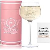 61st Birthday Gifts for Women, Best Gifts for 61 Year Old Woman, Vintage 1965 Engraved 61st Wine Glass, Unique 61 Year Old Birthday Decorations for Women