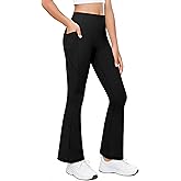 Yitoco Girls Flare Leggings with Pockets High Waisted Bootcut Kids Yoga Bell Bottoms Dance Workout Athletic Flared Pants