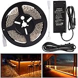 LEDMO LED Strip Lights, Upgraded 300Leds 16.4ft Warm White 3000K LED Light Strip+12V 5A Power Supply